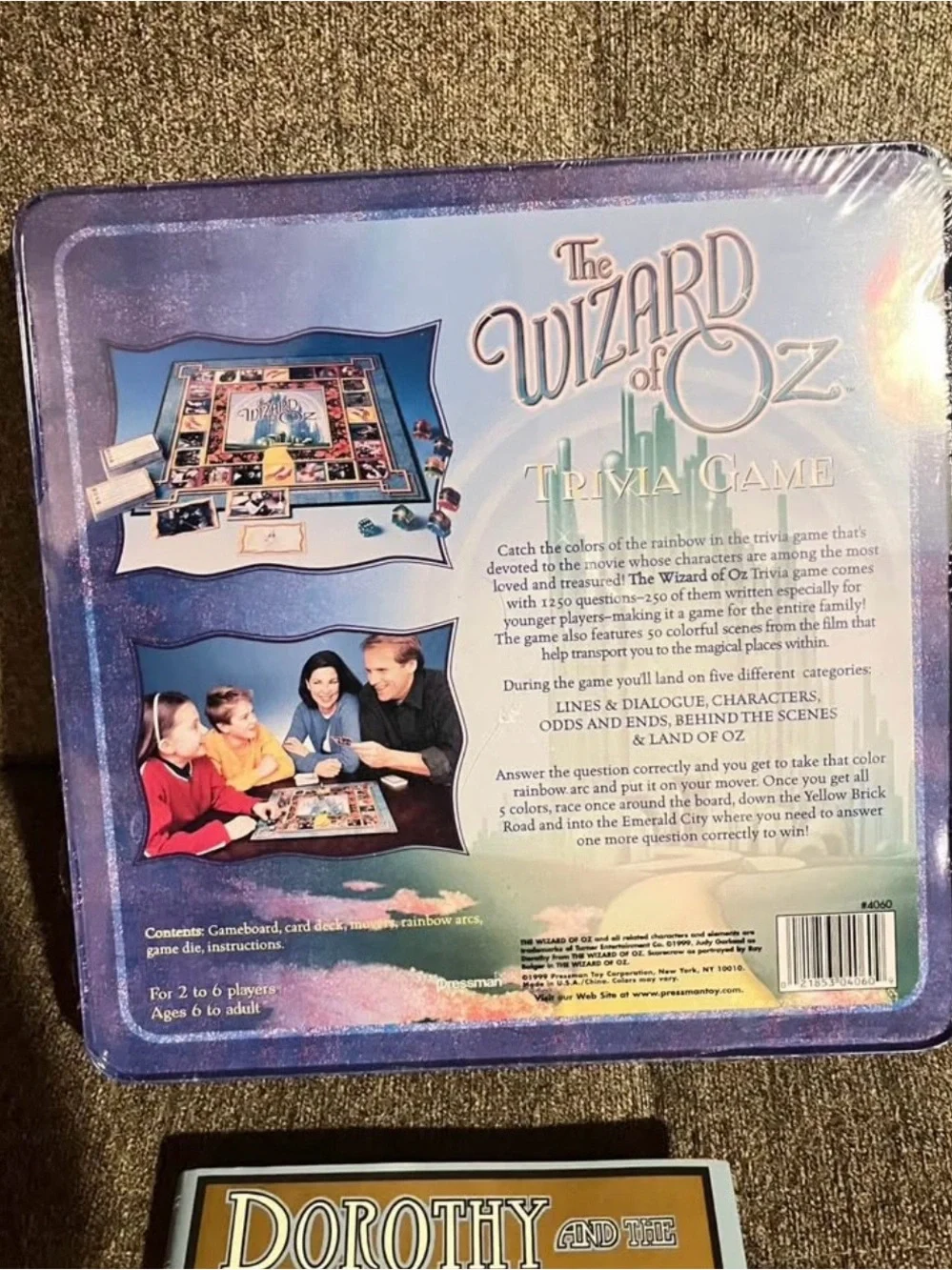 Vintage Collectible The Wizard of Oz Trivia Game and book